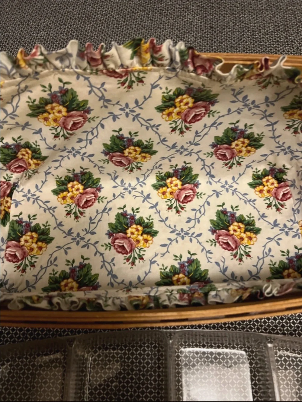 Longaberger Vanity organizer with fabric liner and 2 plastic liners